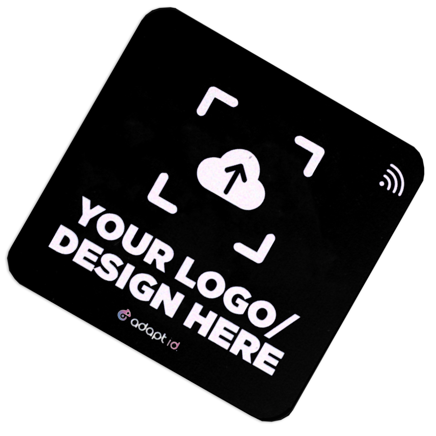 Custom Printed 100mm Square NFC Sign in Black