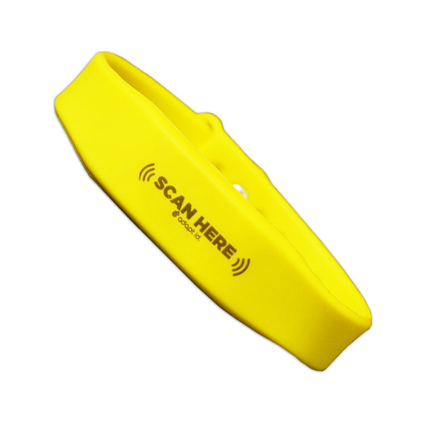 NFC Silicone Yellow Wristband With 'Scan Here' Wording