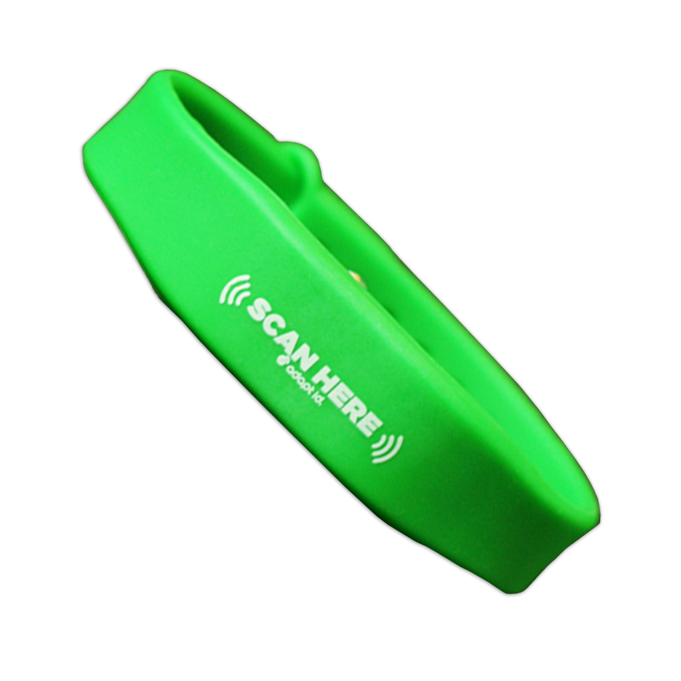 Contactless Silicone Green Wristband With 'Scan Here' Wording