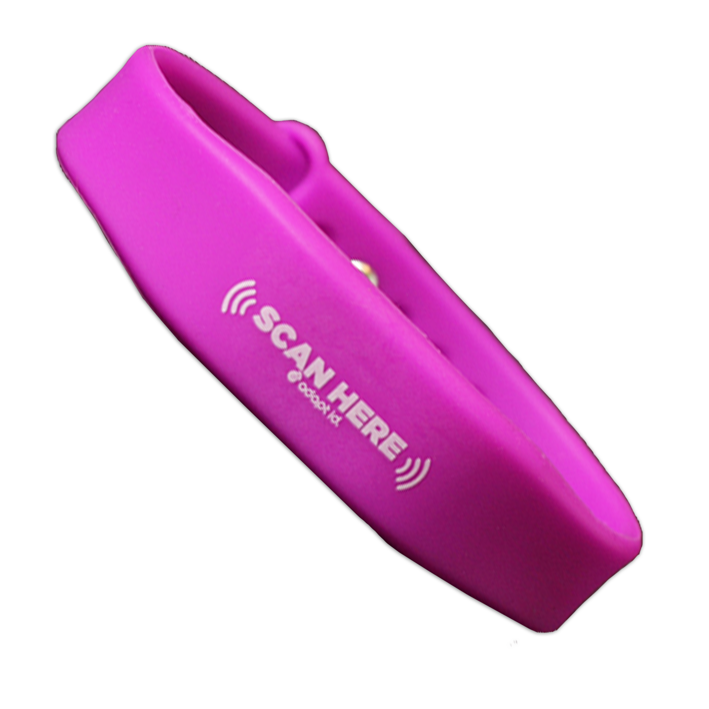 Contactless Silicone Purple Wristband With 'Scan Here' Wording