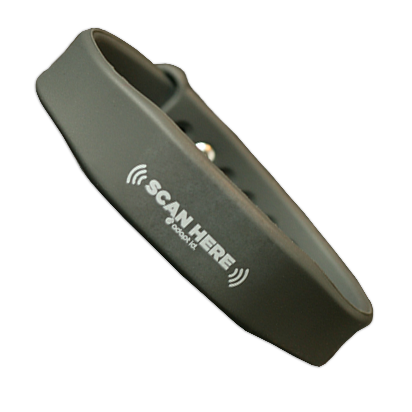 Contactless Silicone Grey Wristband With 'Scan Here' Wording