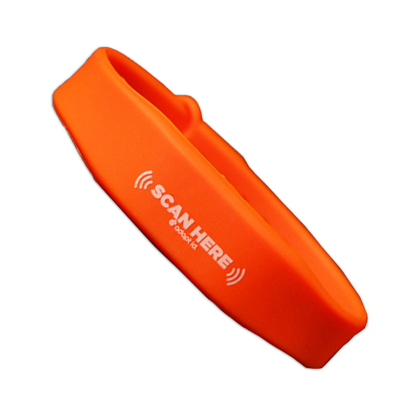 Contactless Silicone Orange Wristband With 'Scan Here' Wording