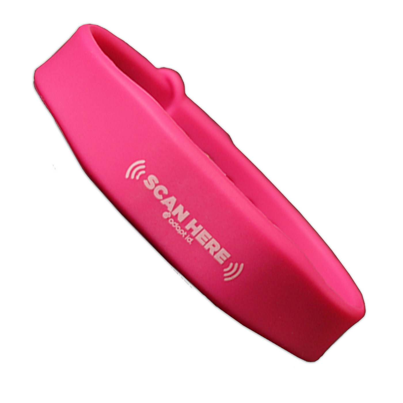 Contactless Silicone Pink Wristband With 'Scan Here' Wording